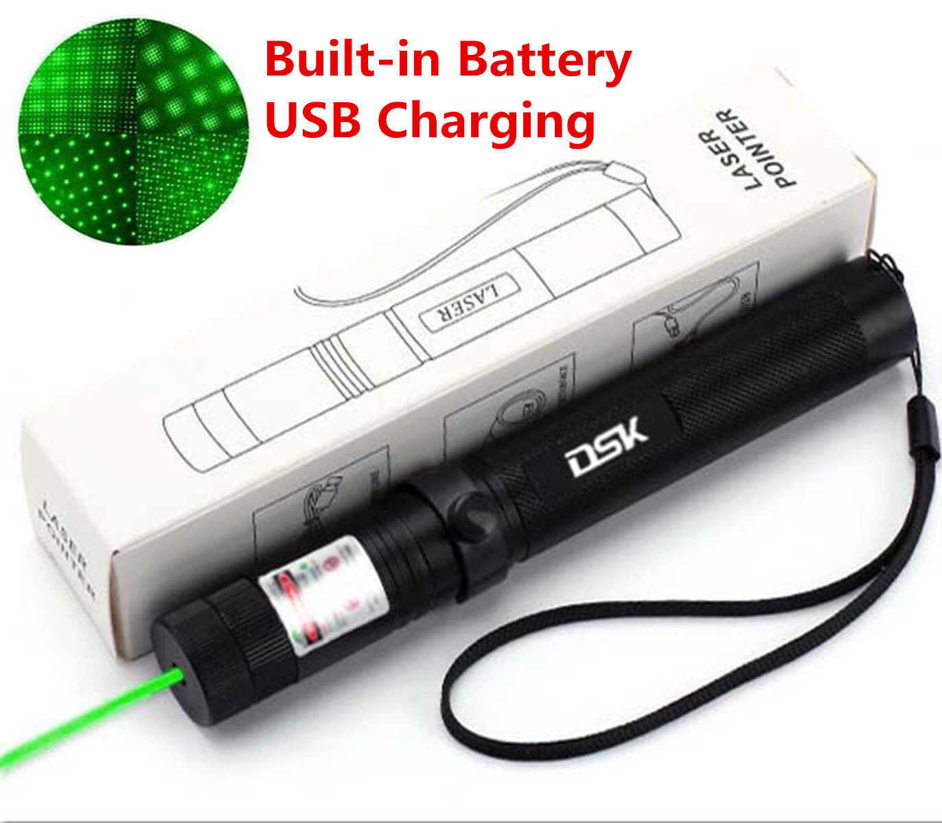 USB Rechargeable Green Laser Pointer Pen Light 990Miles 532NM Astronomy Visible Beam Light 1mw Flashlight Must Offer A Hazardous Materials Shipping Label Ship By USPS For Self-pickup Order