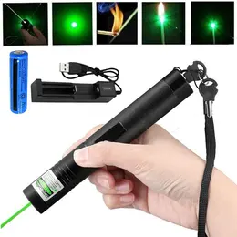 9900Mile Strong Green Laser Pointer Pen Light Visible Beam Lazer AAA Torch 532nm USB Rechargeable Flashlight