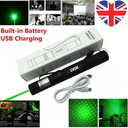 USB Rechargeable Green Laser Pointer Pen Light 990Miles 532NM Astronomy Visible Beam Light 1mw Flashlight Torch