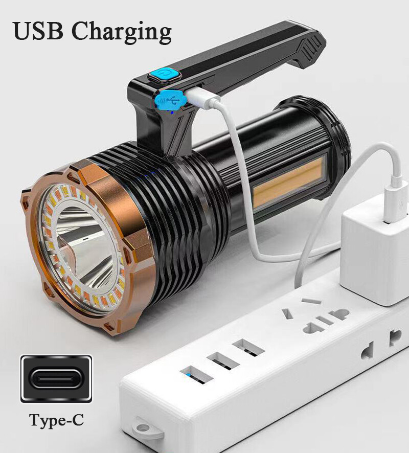 LED Torch USB Rechargeable COB Work Light Flashlight Spotlight Powerful Camping Light