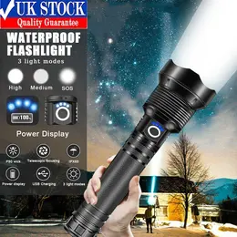LED Flashlight Telescopic USB Rechargeable Super Bright Handheld Torch Camping Lamp Work Light