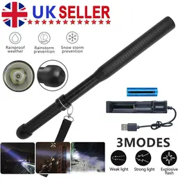 Baseball LED Flashlight Rechargeable Torch Spotlight Emergency Security Work Light 3 Lighting Modes