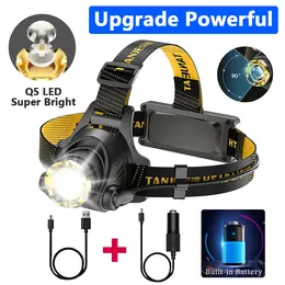 LED Telescopic Headlamp Rechargeable Head Torch Zoom Headlight Lamp Powerful Flashlight Fishling Driving Camping Light With 3 Modes Work Light