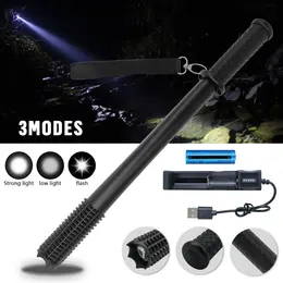 LED Flashlight Rechargeable Torch Spotlight Emergency Security Work Light 3 Lighting Camping Lamp
