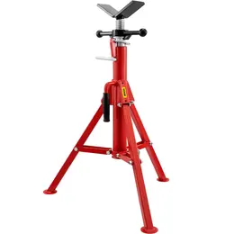 Product image of V-Head Pipe Stand, 1/8-12 Inch Pipe, 28-52 Inch Height, 2500 Lb Load, Folding Carbon Steel