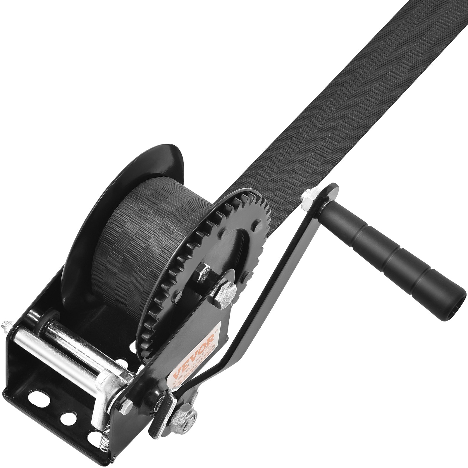 Main product image of Hand Winch, 1200 lb Capacity, 23 ft Polyester Strap, Two-Way Ratchet