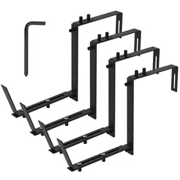 4Pcs Adjustable Planter Box Brackets Flower Box Holders Window Boxes Planters Hooks No Drill Railing Planter Mounts For Windowsills Garden Fences Balcony