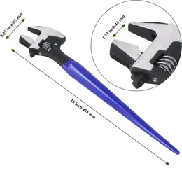 4-in-1 Multi-Function Adjustable Spud Wrench | C-Shaped Dual Head | Titanium Alloy | Universal Fit | Hammer & Crowbar Integration | Professional Grade For Industrial & Automotive Maintenance