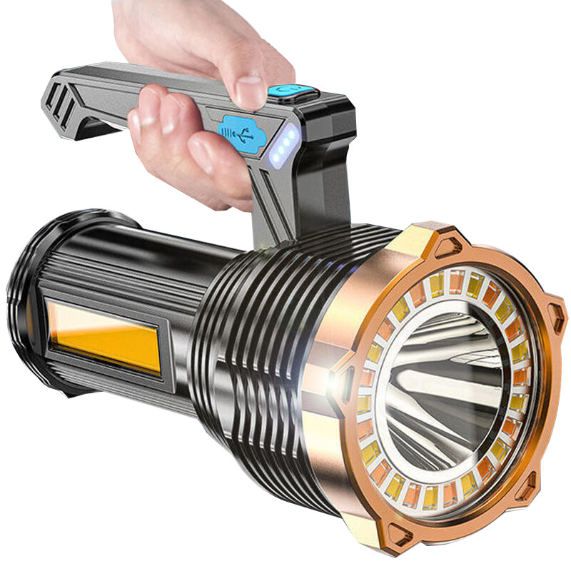 Flashlight Torch USB Rechargeable COB Spotlight Camping Light Work Light