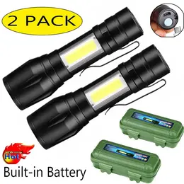 Telescopic Torch Flashlight Rechargeable Pen Light USB Charging Work Light For Camping