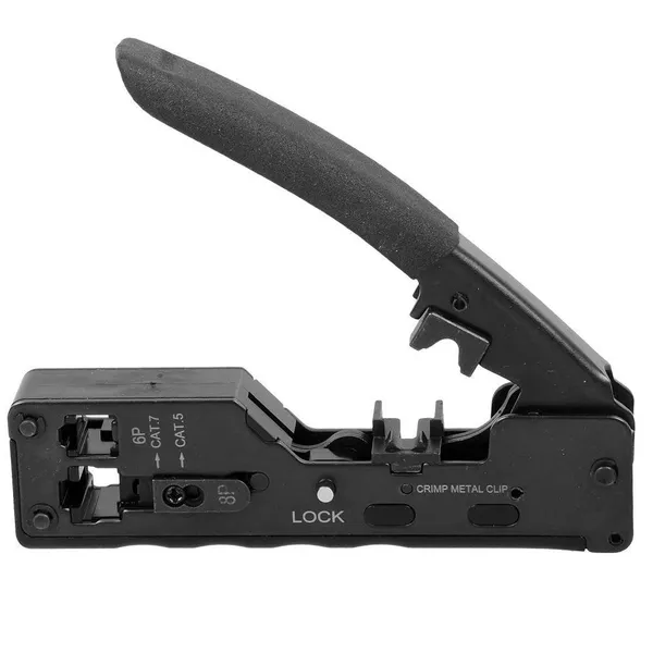 RJ45 Crimping Tool Wire Stripping Cutting Vertical Crimping Network Cable Pliers With Through-hole Cat7 Cat6 Cat5 8P6P Pliers