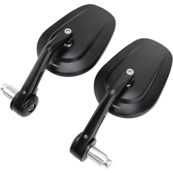 Main product image of Motorcycle Handlebar End Mirror, Mirror, Rearview Mirror, CNC E-checked, 7/8", Black