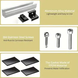12cm U-shaped Rail Solar Photovoltaic Bracket Silver Rail Six-piece Set