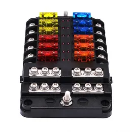 6/12 Way Fuse Box Holder With Blade Fuse Holder Block & Warning Indicator Car Boat Blade Fuse Box 12V 24V