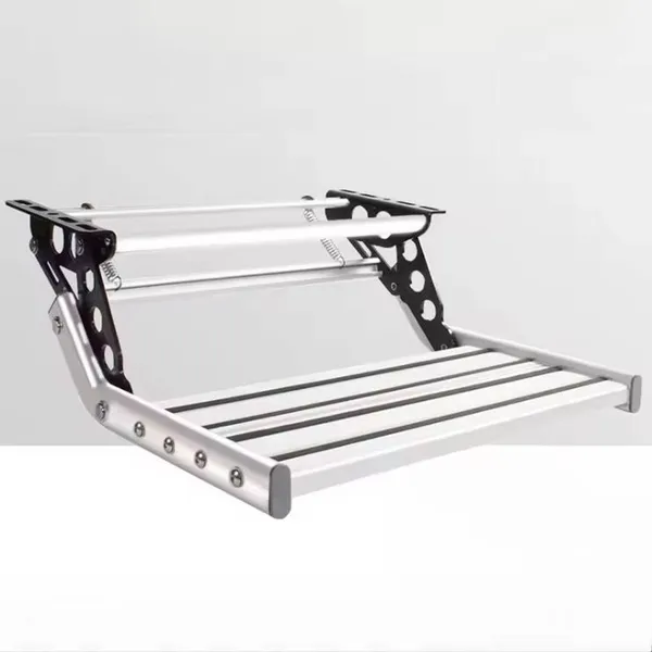 Manual Single Layer RV Step - Anti-slip Pedals With Enhanced Aluminum Alloy, Anodized, Strong Spring Elasticity, Good Flexibility, Good Stepping Effect, Long Lifespan,