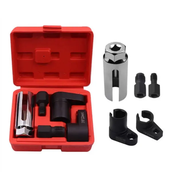 A Set Of 5pcs Oxygen Sensor Sleeve Kit, Suitable For All Vehicles O2 Removal And Installation Universal Puller And Disassembly Tools, 3/8 (10mm), 1/2 (18.5mm), 3/8 (10mm) Oxygen Sensor Sleeve