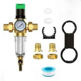 3/4 Inch Water Pressure Reducer With Gauge And Mesh Filter, For RV, Home