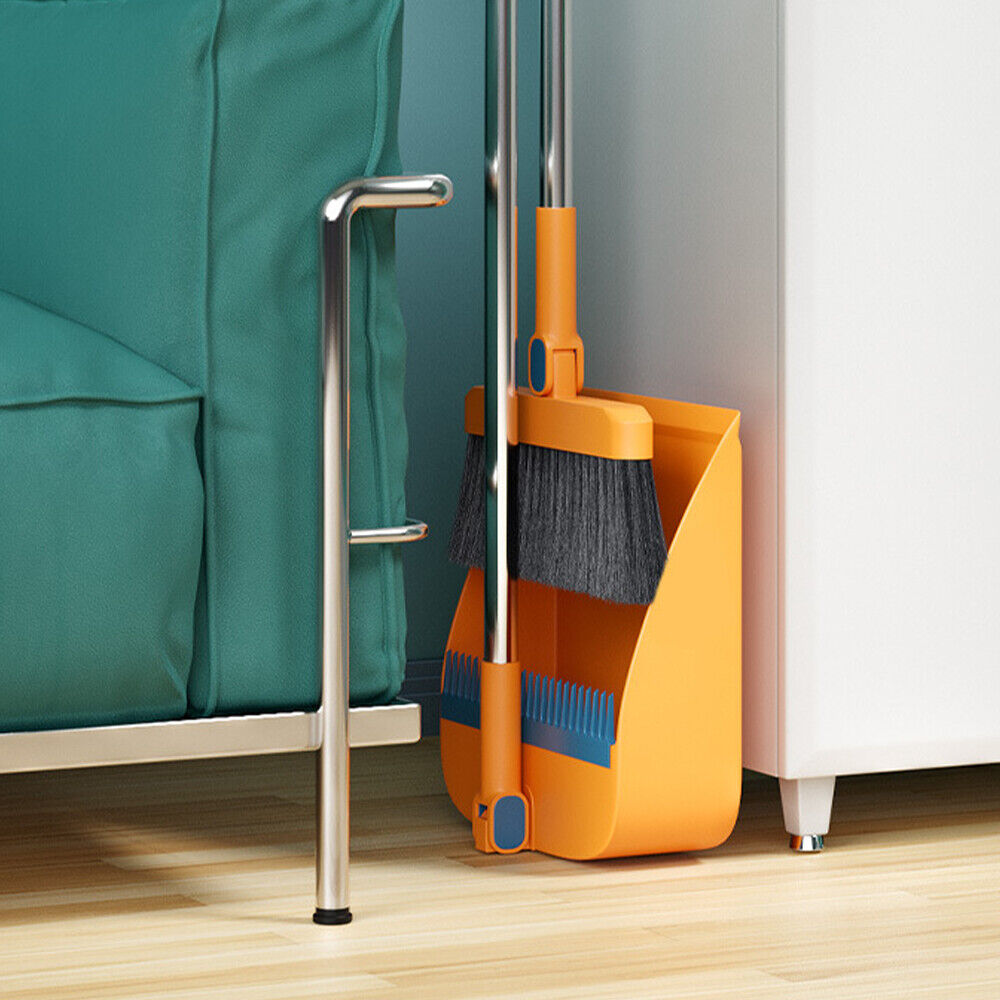 Main product image of Long Handled Dustpan And Brush Set Strong Metal Handle Dust Pan & Broom Sweeper