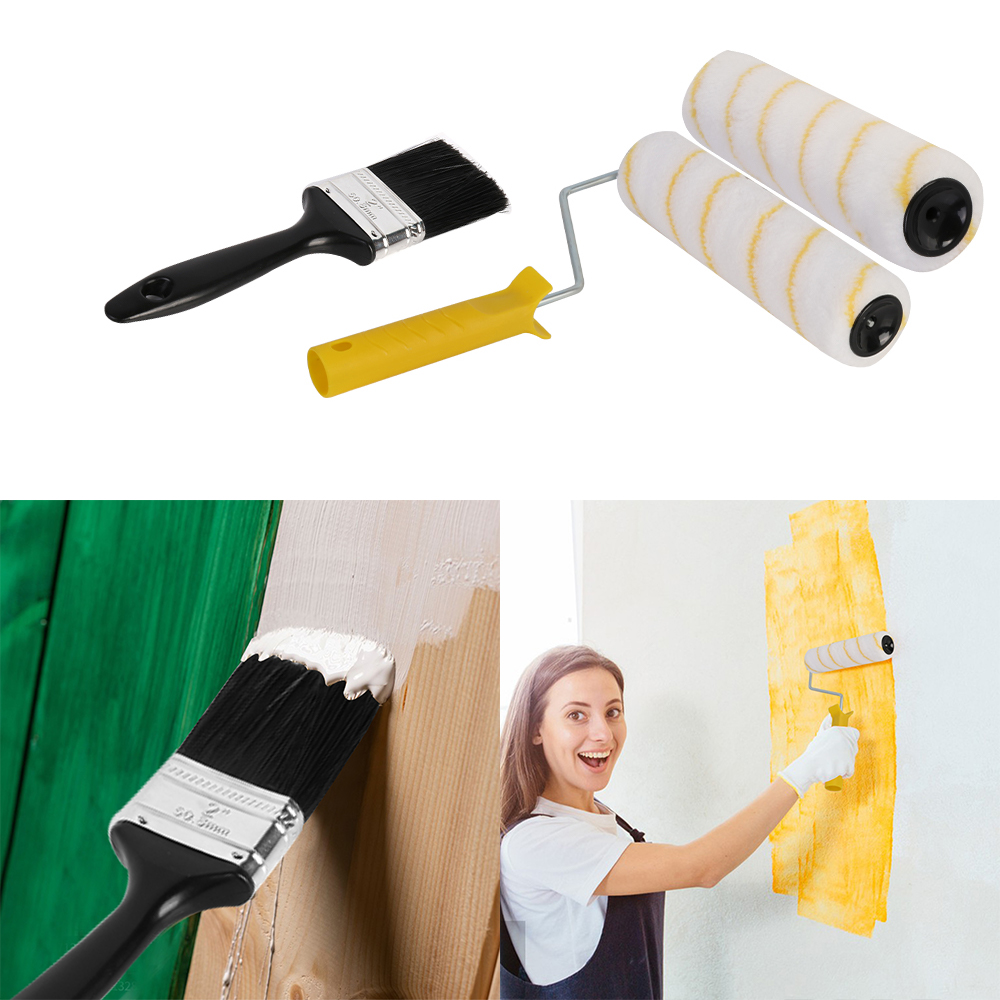 Main product image of Paint Roller Set Paint Rollers With Extension Pole Tray Paint Brush Roller Sleeves For Painting Wall Ceiling
