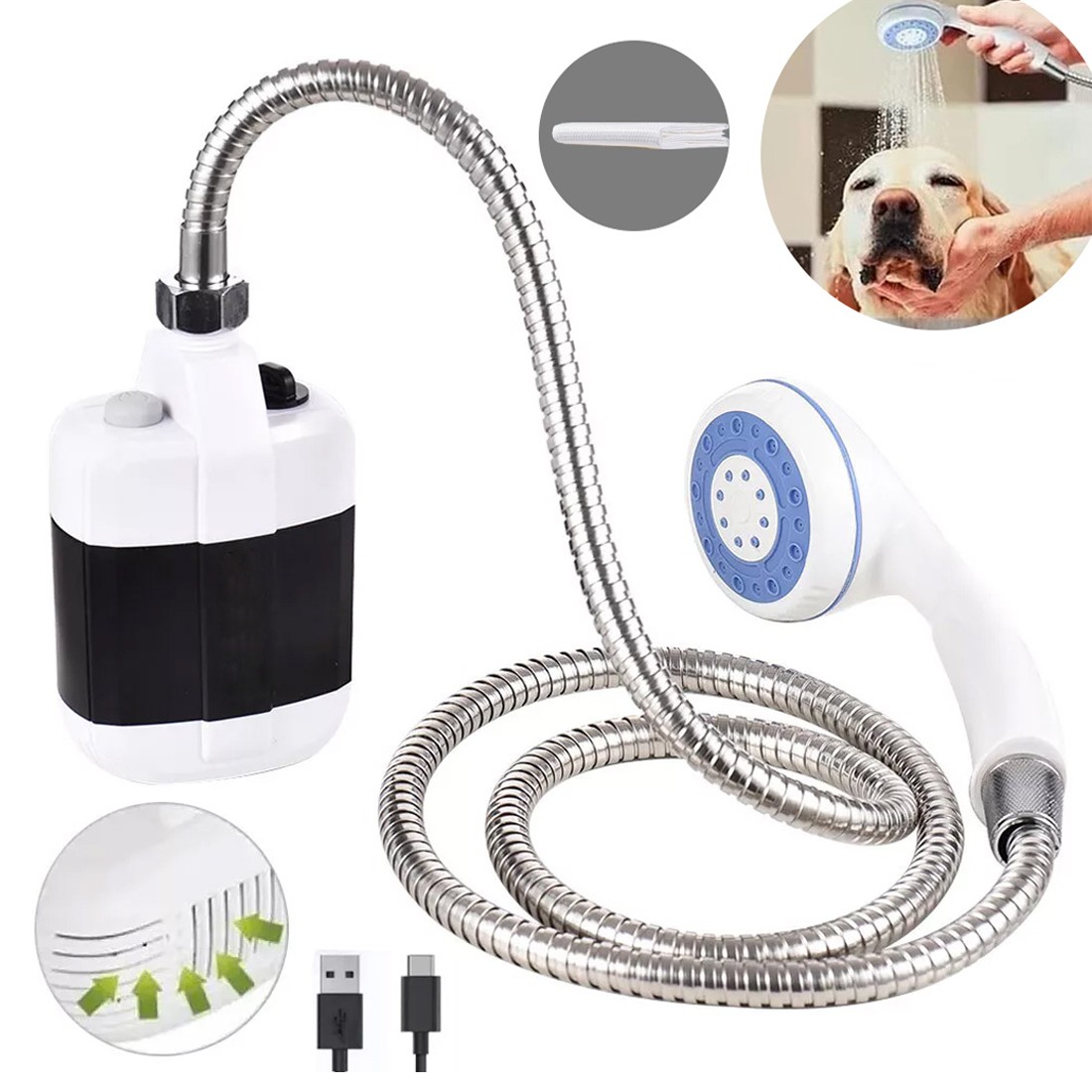 Main product image of USB Rechargeable Portable Electric Shower for Outdoor Use