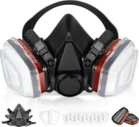 Product image of 6001 Respiratory Half Mask, Gas Mask, Dust Mask, Paint Mask With Replaceable Filter