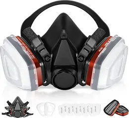 6001 Respiratory Half Mask, Gas Mask, Dust Mask, Paint Mask With Replaceable Filter
