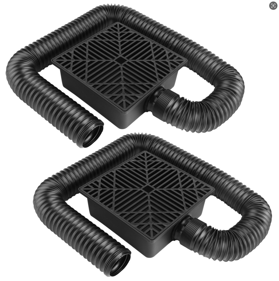 Main product image of 2Pcs Gutter Downspout Extension Low Profile No Deep Digging Catch Basin Downspout Extender With 4.9FT Flexible Extendable Hose For House Foundation Protection