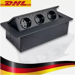 Support Pan European：3-IN-1 USB Built-in Socket Table Socket Kitchen Wall Recessed VDE BLACK DHL