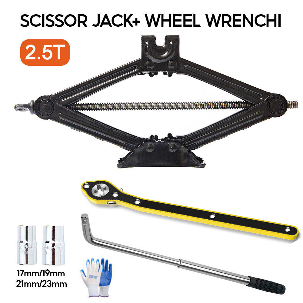 Main product image of 2.5-ton Scissor Jack, Extendable Wheel Nut Wrench, Socket Wrench Set