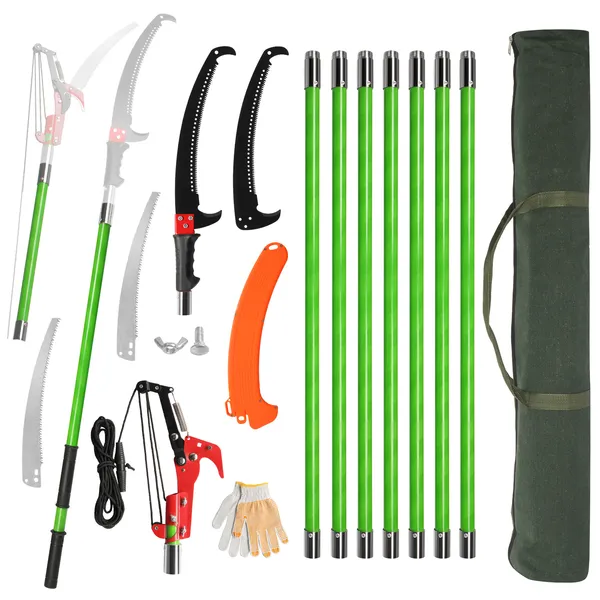 Main product image of 30ft Manual Pole Saw with Steel Blade and Pruning Shears