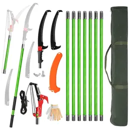 Product image of 30ft Manual Pole Saw with Steel Blade and Pruning Shears