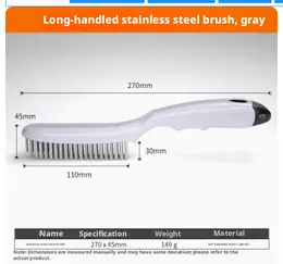 Steel wire brush with handle-Stainless steel straight handle brush-1 pack