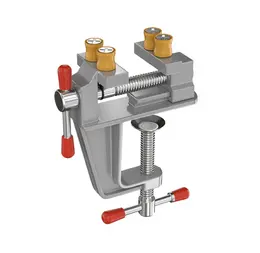 Mini bench vise-aluminum alloy-silver with nails-1 piece