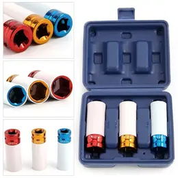 Alloy Wheel Nut Socket Thin Wall Deep Impact Socket Kit 17mm 19mm 21mm 1 2 Drive