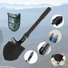Foldable Portable Truck-Mounted Engineer Shovel Camping Tent Outdoor Shovel Self-Defense Survival Tool Compass Storage Bag
