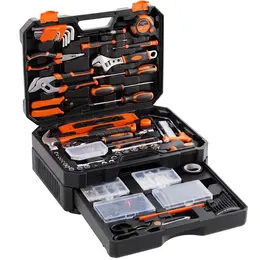 Home And Auto Repair Tool Kit, With Drawer Storage Toolbox, Complete Tool Set For Daily Use