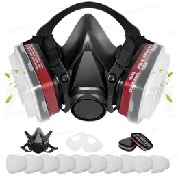 6001 Half-face Respirator, Gas Mask, Dust Mask, Painting Mask With Replaceable Filter