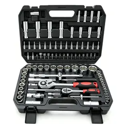 94 Piece 1 2  & 1 4 Drive Socket Set Screwdriver Ratchet Bits Wrench Tool Kit