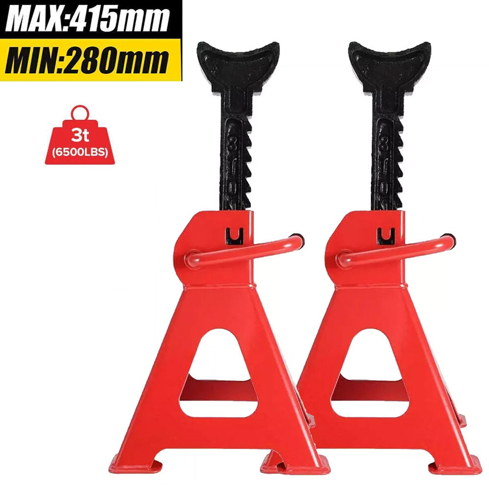 2Pcs Axle Stands FloorJack Heavy Duty Lifting 3 Ton Capacity Stand Car CaravanUK