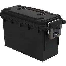 Stackable Lockable Ammo Storage Box Black Water And Dust Resistant Dry Box For Hunting Gear And Bullets