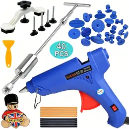 40pcs Car Paintless Dent Removal Kit Slide Hammer Repair PDR Glue Gun Puller UK