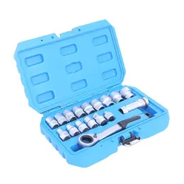 Pass-Through Ratchet Socket Wrench Set Bidirectional Quick Release Combination Tool Kit