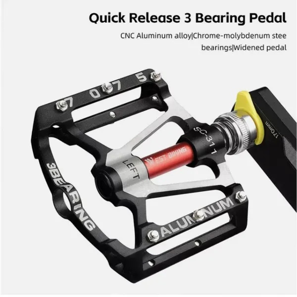 Aluminum Alloy Quick Release 3 Bearing Pedals