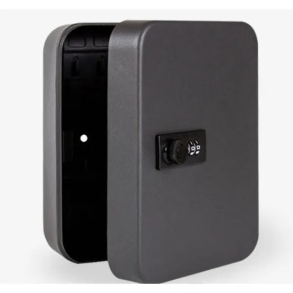 A Secure Key Box With A Combination Lock, Made Of Metal And Featuring 20 Hooks, Designed For Wall Mounting, Three Digit Password Lock, Suitable For Schools, Families, And Businesses