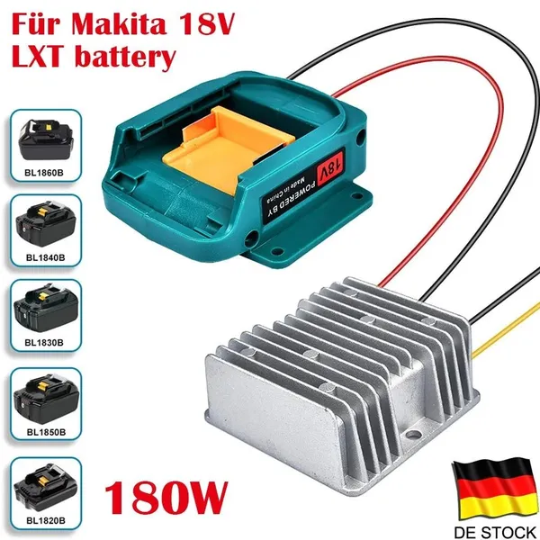 DC 18V To 12V 180W Step-Down Voltage Converter Adapter For Makita 18V Battery