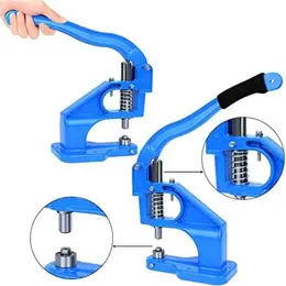 Blue Manual Press Set, Manual Hole Punch Set, Equipped With 1500 Sets Of Silver Button Sets, #400, #800, #1000, Suitable For Making Flags, Signs, Sunshades,