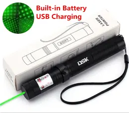 Green Laser Pointer Pen Light USB Rechargeable 990Miles 532NM Astronomy Visible Beam Light 1mw Flashlight