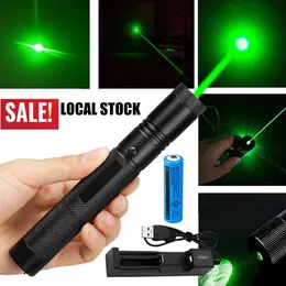 Green Laser Pointer Pen Light Visible Beam Lazer Torch 532nm 1mw USB Rechargeable Flashlight