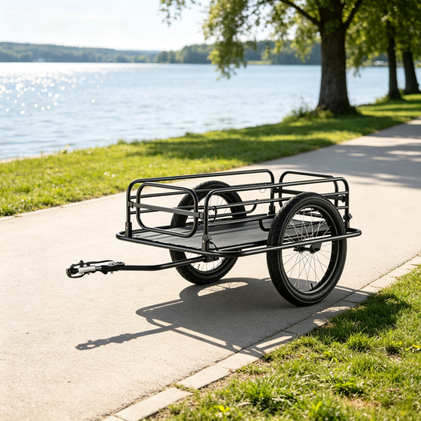 Main product image of 275 Lbs Bike Cargo Trailer, 20-inch Wheels, Carbon Steel, Foldable, Quick Release Hitch