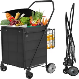 Product image of Lightweight Shopping Cart, Swivel Wheels, Waterproof Bag, 100 lbs Capacity